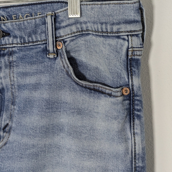 American Eagle Men's 33*34 Orginal Straight Jeans Stretch Denim Blue EUC - Picture 3 of 14
